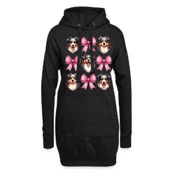 Coquette Bow Australian Shepherd Dog Mom Pink - Hoodie-Kleid - Schwarz - Vorne