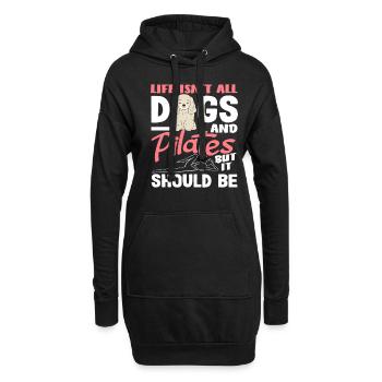 Le Pilates et les chiens pour votre vie - Sweat-shirt à capuche long Femme - noir - Devant