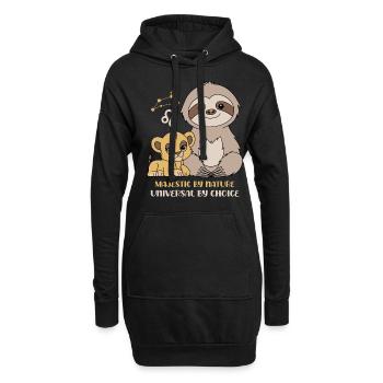 Zodiaque Lion Paresseux Majestueux par nature - Sweat-shirt à capuche long Femme - noir - Devant