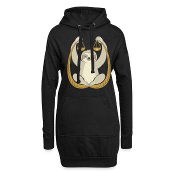 Libra Zodiac Sloth Balance - Hoodie Dress - black - Front
