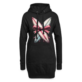 Coquette Bogen Surfen Mütter Tag Surfboarder - Hoodie-Kleid - Schwarz - Vorne