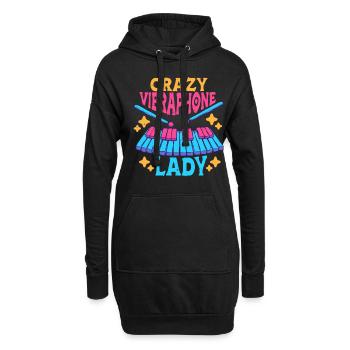 Vibraphon Marimba Crazy Vibraphone Lady - Sweat-shirt à capuche long Femme - noir - Devant