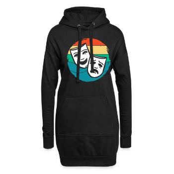 Musical Liebhaber Theater Masken Kunst - Hoodie-Kleid - Schwarz - Vorne