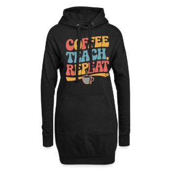 Café Enseignement Répétition Motivation de l’enseignant - Sweat-shirt à capuche long Femme - noir - Devant