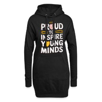 Fiers d’inspirer les jeunes esprits Enseignants - Sweat-shirt à capuche long Femme - noir - Devant