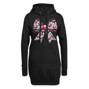 Coquette Schleife Schnauzer Hundemutter Muster - Hoodie-Kleid - Schwarz - Vorne