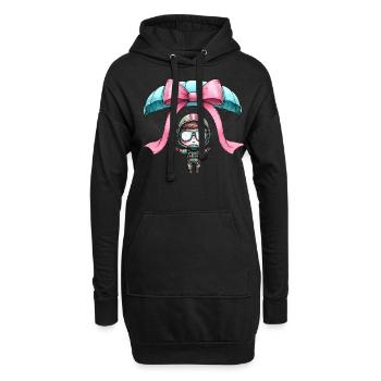Coquette Bow Parachutisme - Sweat-shirt à capuche long Femme - noir - Devant