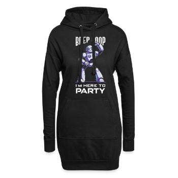 Ai Robotik Geek Tech Humor Roboter - Hoodie-Kleid - Schwarz - Vorne