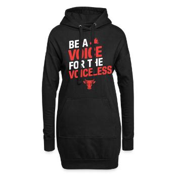 Soyez une voix pour le végétalien sans voix - Sweat-shirt à capuche long Femme - noir - Devant