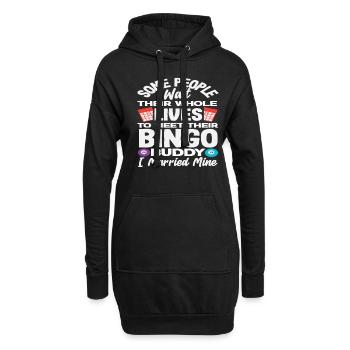 Joueur de bingo J’ai épousé le mien - Sweat-shirt à capuche long Femme - noir - Devant