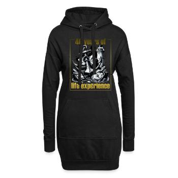 Anker Leuchtturm Kompass Geburtstag 40 - Hoodie-Kleid - Schwarz - Vorne