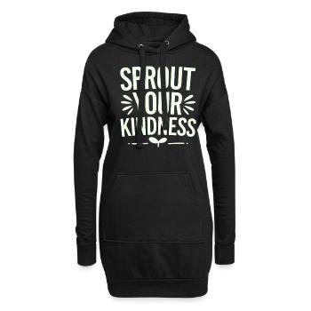 Sème ta gentillesse Végétalien Végétarien - Sweat-shirt à capuche long Femme - noir - Devant