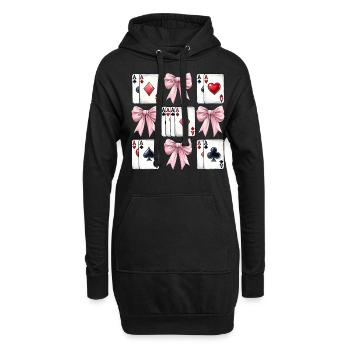 Coquette Bow Poker Fête des Mères Joueurs de Casino - Sweat-shirt à capuche long Femme - noir - Devant
