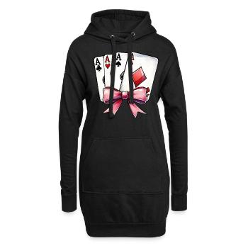 Coquette Bow Poker Muttertag Casino-Spieler - Hoodie-Kleid - Schwarz - Vorne