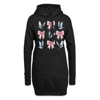 Coquette Bogen Taubenjagd Jäger rosa Schleife Mom - Hoodie-Kleid - Schwarz - Vorne