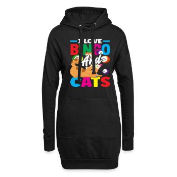 Les joueurs de bingo adorent les chats et le bingo - Sweat-shirt à capuche long Femme - noir - Devant