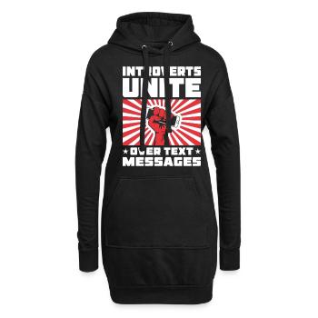 Introvertierte Vereinigen Sich - Hoodie-Kleid - Schwarz - Vorne