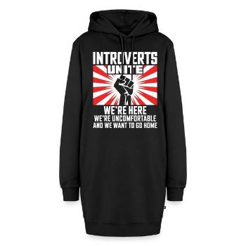 Introvertierte Vereinigen Sich - Hoodie-Kleid - Schwarz - Vorne