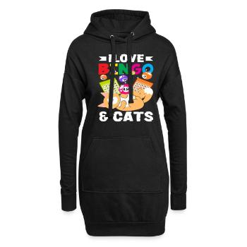 Les joueurs de bingo adorent les chats et le bingo - Sweat-shirt à capuche long Femme - noir - Devant