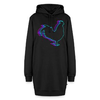 Retro-Hahn Huhn Vaporwave - Hoodie-Kleid - Schwarz - Vorne