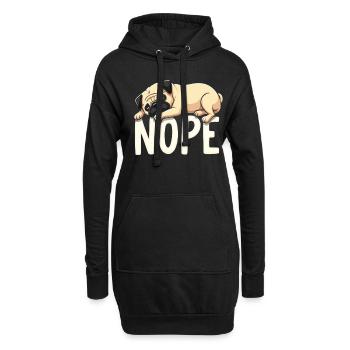 Carlin Carlin Chien paresseux NOPE Carlin Dicton - Sweat-shirt à capuche long Femme - noir - Devant
