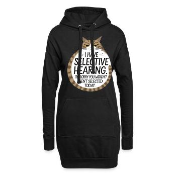Sarcasme Chaton Chat - Sweat-shirt à capuche long Femme - noir - Devant