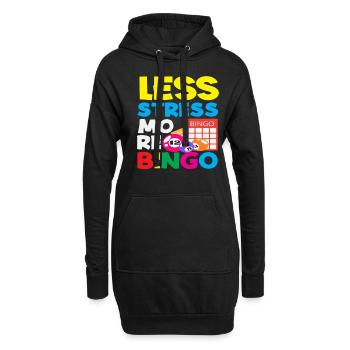 Moins de stress, plus de joueurs de bingo - Sweat-shirt à capuche long Femme - noir - Devant
