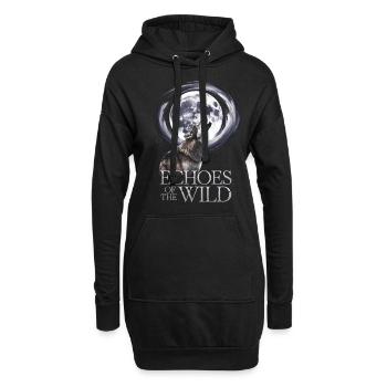 Echos Der Wildnis Wolf Und Mond - Hoodie-Kleid - Schwarz - Vorne