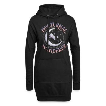 Vagabond nocturne Lièvre Lune Art - Sweat-shirt à capuche long Femme - noir - Devant