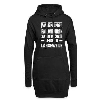 Warnung Ballonfahren Schadet Ihrer Langeweile - Hoodie-Kleid - Schwarz - Vorne