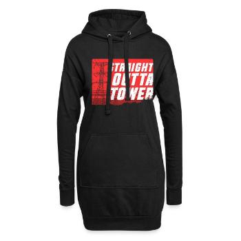 Grimpeur industriel Straight Outta Tower - Sweat-shirt à capuche long Femme - noir - Devant