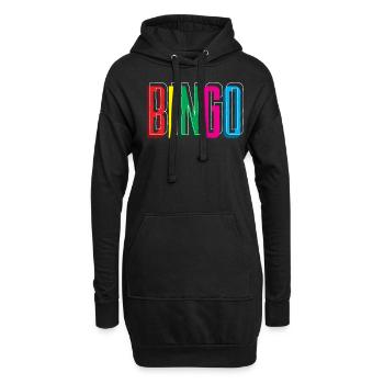 Bingo Spieler Farbenfrohes Design - Hoodie-Kleid - Schwarz - Vorne