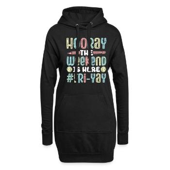 Joyeux vendredi Fri Yay École des enseignants Mème - Sweat-shirt à capuche long Femme - noir - Devant