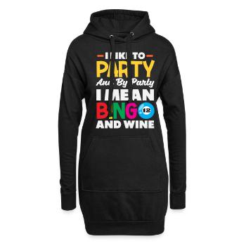 Bingo Et Fête Du Vin Fun Design - Sweat-shirt à capuche long Femme - noir - Devant