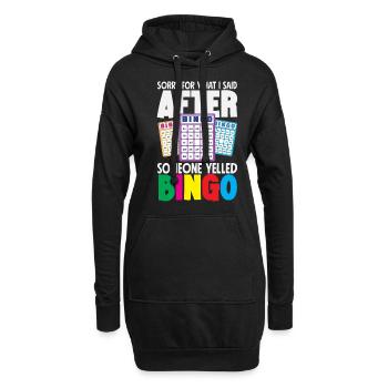 Excuses après le cri de bingo - Sweat-shirt à capuche long Femme - noir - Devant