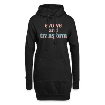 Evolve And Transform Inspirierende Spiritualität - Hoodie-Kleid - Schwarz - Vorne