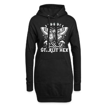 Fairycore Fée Gothique Starlit Hex - Sweat-shirt à capuche long Femme - noir - Devant