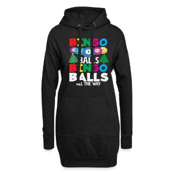 Bingo Balls Weihnachtsfreude - Hoodie-Kleid - Schwarz - Vorne