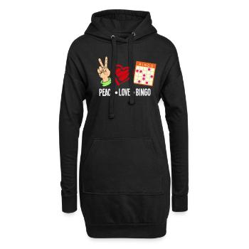 Frieden Liebe Bingo Spaß Für Alle Fans - Hoodie-Kleid - Schwarz - Vorne