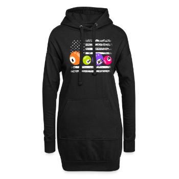 Bingo Spaß mit Amerikanischem Flair - Hoodie-Kleid - Schwarz - Vorne