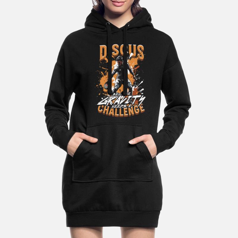 Diskuswurf Because Gravity Needs A Challenge Hoodie-Kleid