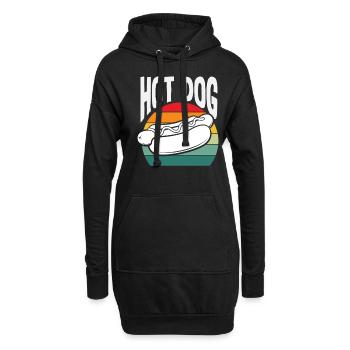 Amateur de hot-dogs style rétro - Sweat-shirt à capuche long Femme - noir - Devant