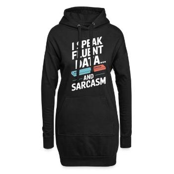 Je parle couramment les données et le sarcasme - Sweat-shirt à capuche long Femme - noir - Devant