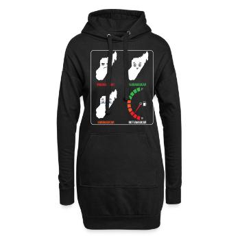 Madagascar Stimmungslevel Glücklich bis Ohne Sprit - Hoodie-Kleid - Schwarz - Vorne
