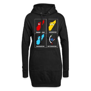 Madagascar Stimmungslevel Glücklich bis Ohne Sprit - Hoodie-Kleid - Schwarz - Vorne