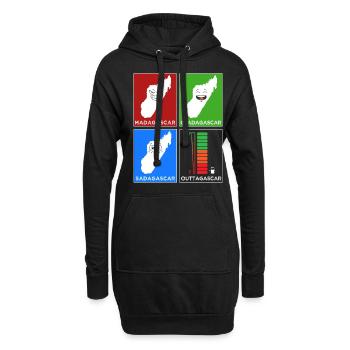 Madagascar Stimmungslevel Glücklich bis Ohne Sprit - Hoodie-Kleid - Schwarz - Vorne