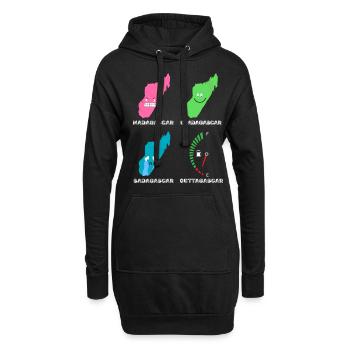 Madagascar Stimmungslevel Glücklich bis Ohne Sprit - Hoodie-Kleid - Schwarz - Vorne