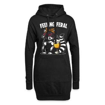 Drôle Opossum Wild Girl Fête Vacances Été - Sweat-shirt à capuche long Femme - noir - Devant