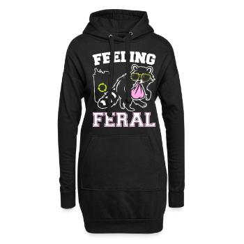 Drôle Opossum Wild Girl Fête Vacances Été - Sweat-shirt à capuche long Femme - noir - Devant