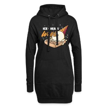 Glaces Gaufres Sirop Gaufres déjeuner - Sweat-shirt à capuche long Femme - noir - Devant